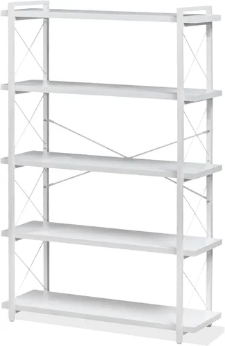 Miniatura 23 de HCHQHS Estantería Pequeña, Estantería Industrial Ajustable de 3 Niveles, Estantería Abierta Rústica, Estanterías Horizontales de Madera y Metal