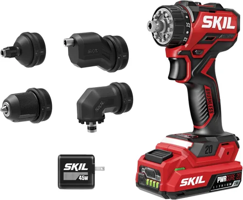 Miniatura 11 de SKIL PWR CORE 20 Kit de taladro compacto sin escobillas de 20 V de 1/2 pulgada, incluye batería USB-C de 2.0 Ah y cargador USB-C PD de 45 W