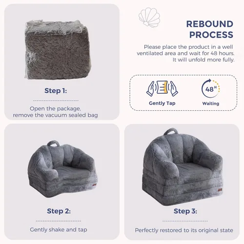 Miniatura 6 de MAXYOYO Sofá Cama Plegable, Sofá Convertible 2 en 1 a Sillón Reclinable, Cómoda Silla Puf Individual para Adultos, Sofá Cama Reclinable de Piso