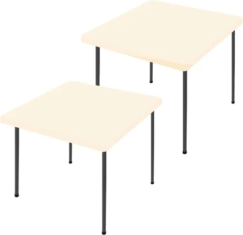 Miniatura 56 de Moosfor Paquete de 2 manteles rectangulares de elastano de 4 pies, elásticos y ajustables para pícnic, cubierta de mesa de patio elástica y lavable