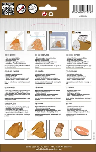 Miniatura 2 de Bolsas para asar en horno, asar en bolsas de carne y mariscos, accesorios de cocina para cocinar, transparentes, paquete de 10, medianas