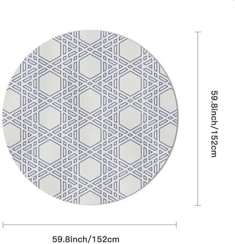 Miniatura 2 de Exquisite Round Tablecloth Blue Gingham Table Cloth Decor Washable Table Cover with Wrinkle Resistant for Home Kitchen Dining Room Picnic Camping