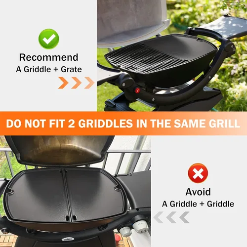 Miniatura 5 de Criditpid Plancha de cocina de hierro fundido 6559 para parrillas de gas Weber Q2000, Q2200, Q2400, Q200, Q220, Q240, Q260, accesorios de repuesto