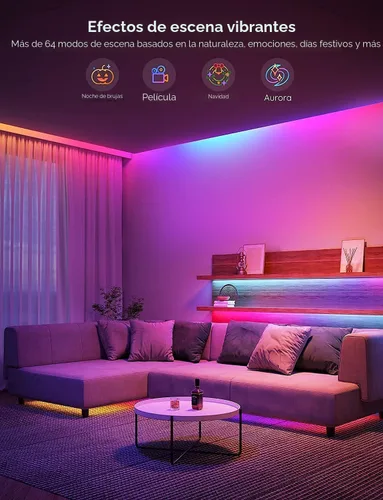 Miniatura 4 de Govee RGBIC - Tira de luz LED Alexa de 16.4 pies, luces LED inteligentes WiFi que funcionan con Alexa y Google Assistant, bricolaje segmentado