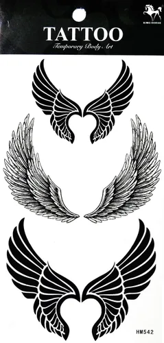 Miniatura 2 de Tatuajes 2 hojas de fantasía ángel águila pájaro alas temporales tatuajes adhesivos falsos cuerpo brazo pecho hombro tatuajes para adolescentes, 32.