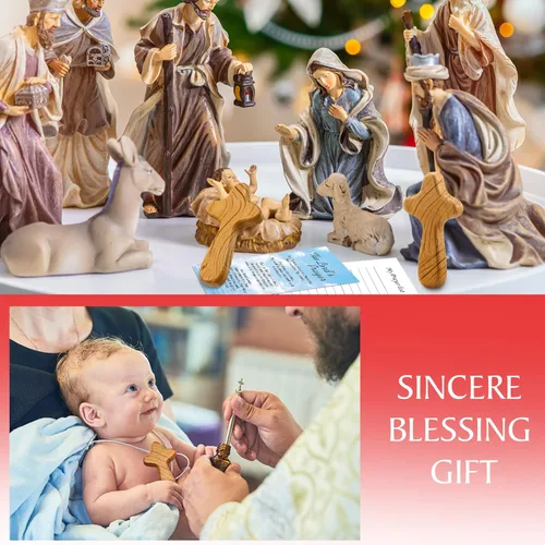 Miniatura 6 de 24 cruces de madera a granel, bolsillo de oración de mano, cruz de pino, pascua, cruz, Jesús, aferrado, regalo religioso y cristiano para la primera