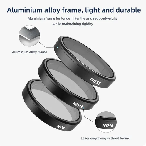 Miniatura 3 de Juego de filtros de lente de cámara para DJI Action 5 Pro Action 4 Action 3,4-Pack CPL ND32 ND16 ND8 Polarización de densidad neutra HD filtro