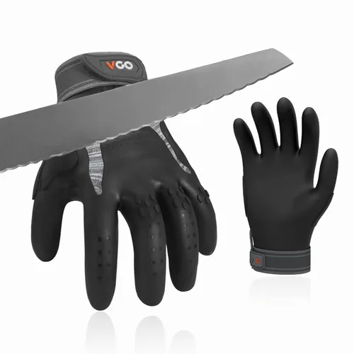 Vgo... NGG X1 - Guantes de trabajo de seguridad sin costuras, resistentes a cortes, forro anticorte HPPE, nivel EN388 C, nivel ANSI A3, guantes