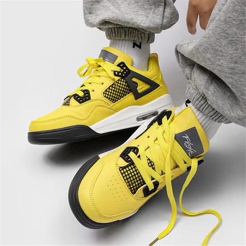 Miniatura 5 de Hoaeiewds Zapatos de baloncesto retro de moda de tendencia para niños grandes, zapatos deportivos para niños casuales al aire libre, zapatillas