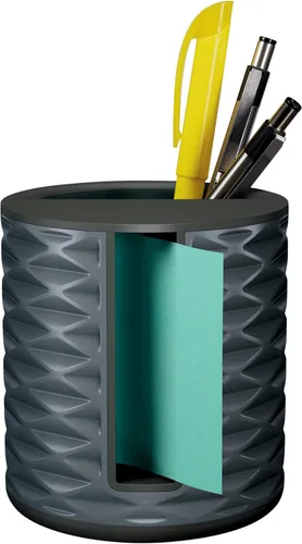 Miniatura 3 de Dispensador de Notas Post-it, Diseño Vertical, Notas Pop-Up, Negro con Patrón Geométrico Gris, 1 Juego Aqua Splash de Notas Superadhesivas de 3 x 3