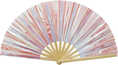 Miniatura 14 de Abanico plegable grande para rave, ventilador chino de Kung Fu Tai Chi para hombres y mujeres, festivales de boda, decoración de fiesta de Negro
