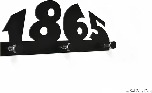 Miniatura 2 de Modern Wall Hook - Black - Custom Number Hooks - Alphabet Hook - Letter Hook - Personalized Wall Hook - Front Entry Decor - Porch Sign Decor