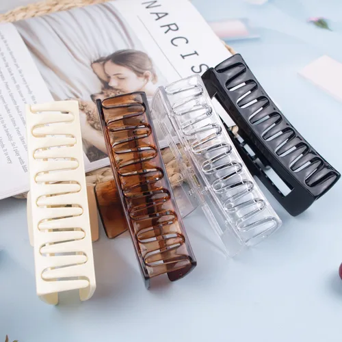 Miniatura 7 de Paquete de 4 pinzas para cabello extra grandes para mujeres, pinzas brillantes de sujeción fuerte de 5 pulgadas para cabello grueso y largo, clips