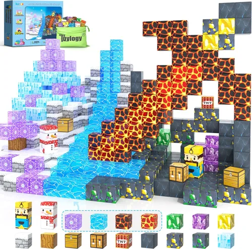Miniatura 14 de Bloques Magnéticos - Construye Mi Mundo Magnético, Juguetes Magnéticos Artesanales para Niños y Niñas de 3-4, 4-5, 6-8 Años, Juguetes Sensoriales