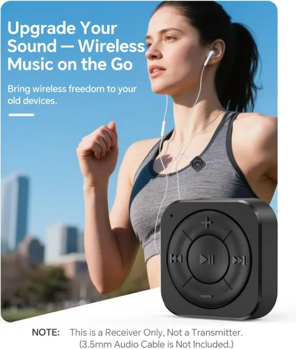 Miniatura 2 de MIPEACE Receptor de audio Bluetooth 5.3 para auriculares con cable, coche y altavoces, adaptador de auriculares Bluetooth con micrófono integrado