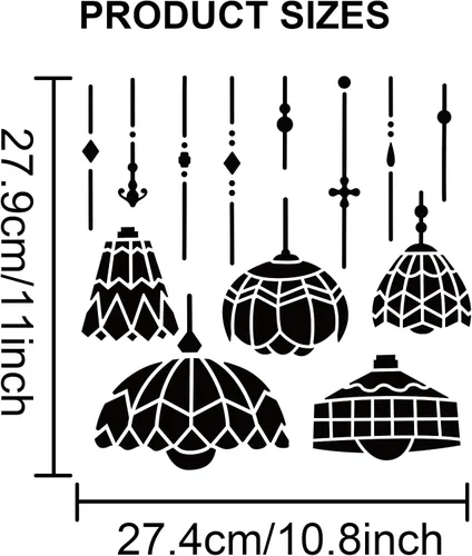 Miniatura 2 de MAYJOYDIY Plantilla de lámpara bohemia para lámpara de araña, plantilla de luces de fiesta de 11.8 x 11.8 pulgadas con pincel de pintura