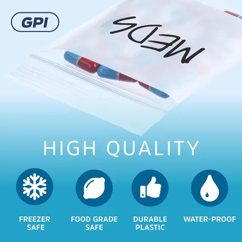 Miniatura 3 de GPI Caja de 1000 bolsas de plástico transparente recerrable con cremallera de 3" x 4" - A granel de 2 mil de grosor, bolsitas de poli fuertes