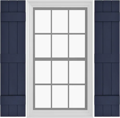 Miniatura 7 de Persianas de Vinilo Board & Batten (1 Par) 11"x31" (3-Tableros) - Negro Cosmos/Pintable Persianas Exteriores para Ventanas Incluye Herrajes
