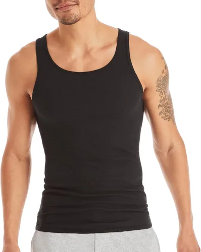 Miniatura 2 de Hanes Mens Ribbed Tank, Cotton Undershirt Tank, 6-Pack