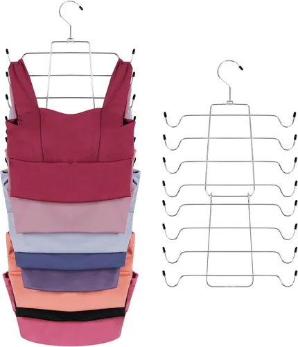 Miniatura 10 de ZEDODIER Paquete de 2 Perchas para Camisetas sin Mangas que Ahorran Espacio, Perchas para Sujetadores para Organizador de Armario, Organizador Oro