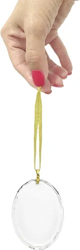 Miniatura 3 de LaserGram Adorno de Navidad de vidrio personalizado, alas de ángel, idea de regalo grabada con láser personalizado (forma de diamante)