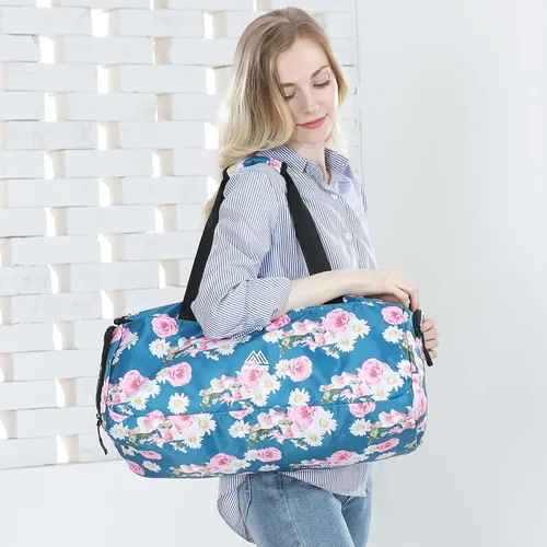 Miniatura 2 de Bolsa de gimnasio grande para mujer con compartimento para zapatos, bolsa deportiva de 40 litros para hombres con bolsillo húmedo, bolsa de lona
