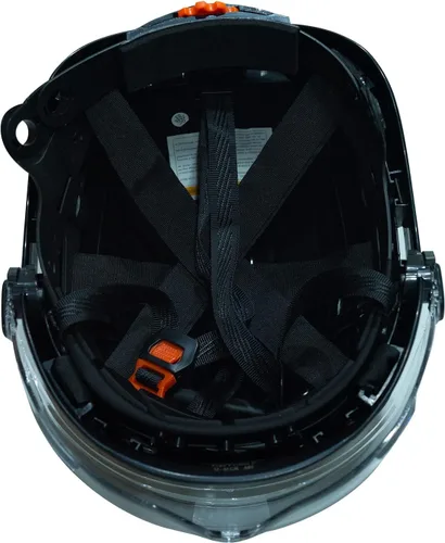Miniatura 6 de Casco duro negro con calcomanías reflectantes ANSI Z89.1, aprobado por ANSI Z89.1, ajustable, 6 puntos, suspensiones, visera retráctil para Negro 01
