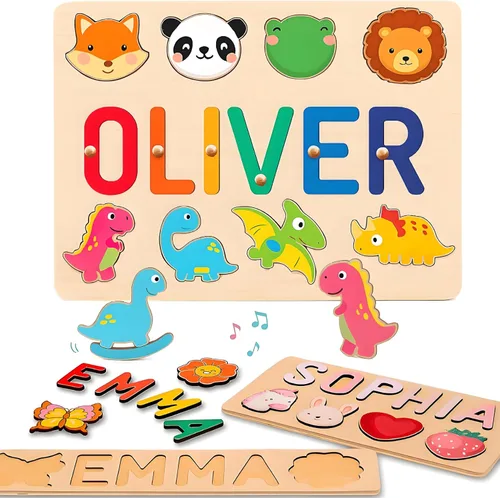 Rompecabezas de nombre personalizado para niños, regalo de juguetes personalizados para bebés, rompecabezas de nombre personalizados para niños