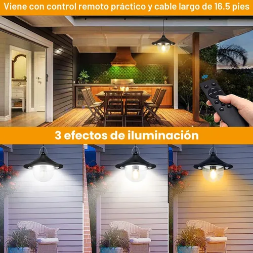 Miniatura 4 de Auzev Luz Solar para Cobertizo Interior Exterior Luces Colgantes Alimentadas por Energía Solar con 2 Sensores de Movimiento, Lámpara Colgante Solar