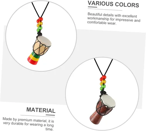 Miniatura 6 de SUPVOX Elegante collar africano con cuentas africanas de cadena de tambor para mujer, arte hecho a mano