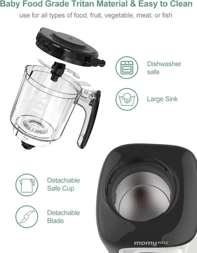 Miniatura 8 de MOMYEASY Procesador de Alimentos para Bebés, Procesador Multifunción Picador Triturador, Vaporizador de Alimentos para Bebés y Licuadora de Puré