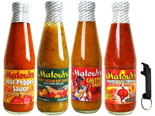 Miniatura 6 de Matouk's Combo de salsa picante, calipso, indias occidentales y salsa de pimiento picante (paquete de 3)