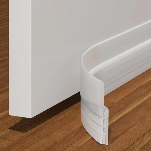 Miniatura 23 de Holikme Burlete para puerta de 41 pulgadas, para debajo de la puerta, bloqueador de corrientes de aire para puertas, tapón de ruido, adhesivo Gris