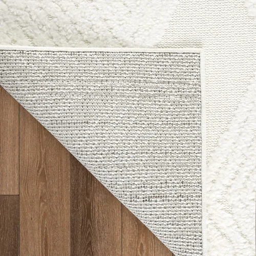 Miniatura 4 de Antep Rugs Palafito 2x4 Alfombra de área interior con textura de pelo Shaggy geométrico de diamante de alto a bajo (blanco, 2 pies x 4 pies)