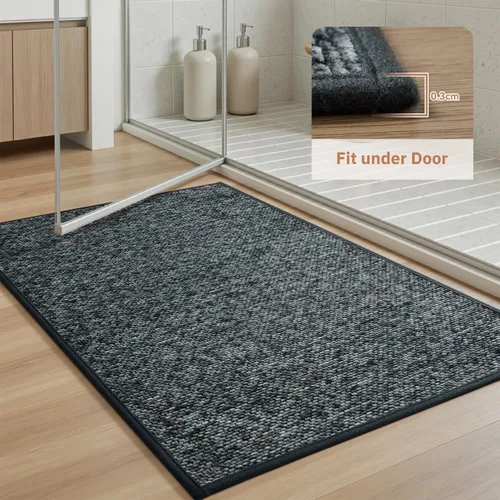 Miniatura 7 de PADOOR Tapetes de baño finos, trenzados para baño, tapetes de baño con parte trasera de goma antideslizante, lavables a máquina y de secado rápido