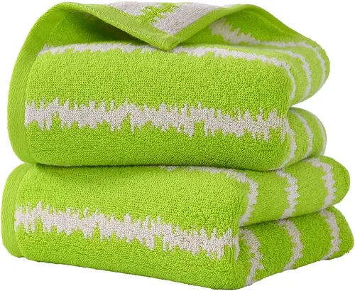Miniatura 8 de YiLUOMO Toalla de mano verde moderna con diseño de ondas, súper suave, 100% algodón, altamente absorbente, toallas de mano para baño, 13 x 29