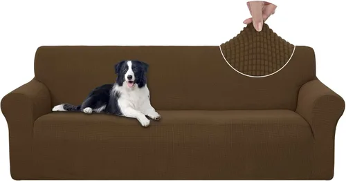 Miniatura 73 de U-NICE HOME Funda elástica para sofá, lavable, protector de muebles para sofá de 3 cojines, apta para mascotas (sofá, gris)