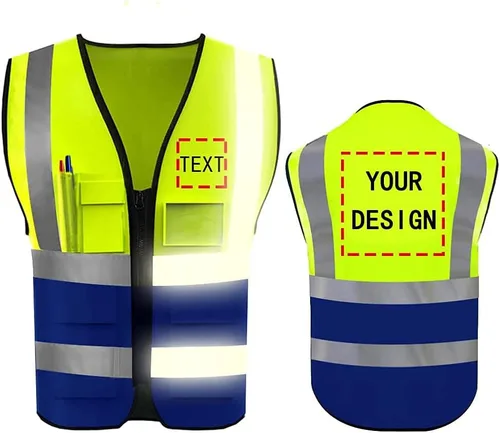 Miniatura 13 de Chaleco de Seguridad de Alta Visibilidad con Alta Reflectividad, Ropa de Trabajo de Seguridad Personalizada con Logotipo, Tiras Reflectantes