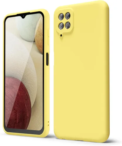 Miniatura 283 de oakxco Funda para teléfono Samsung Galaxy A12 con agarre de silicona líquida, linda delgada fina suave cubierta de gel de goma TPU lisa para mujeres