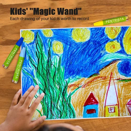 Miniatura 6 de Pasteles al óleo, 12 colores surtidos, juego de pasteles al óleo para actividades en interiores en casa, crayones suaves al óleo para niños