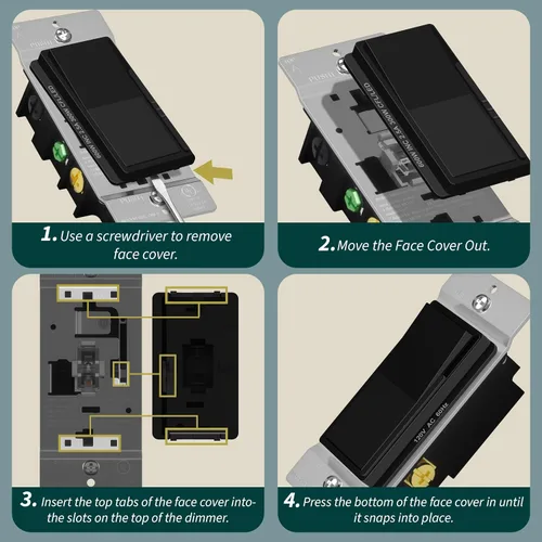 Miniatura 7 de TOPGREENER Kalide - Interruptor de atenuación de luz, interruptor de atenuación LED, atenuación de rango completo, un solo polo/3 vías, 120 V CA, 60