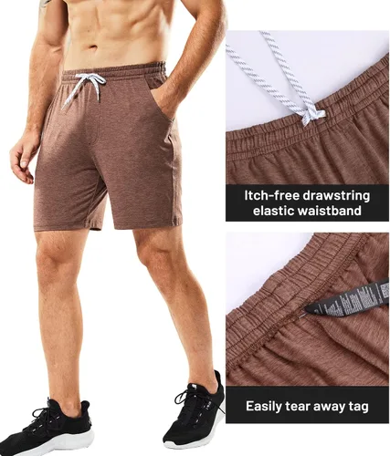 Miniatura 4 de MIER Sweat Shorts for Men Ultra-Soft Jersey Short with Pockets 7 Inch Inseam for Running, Workout, Training