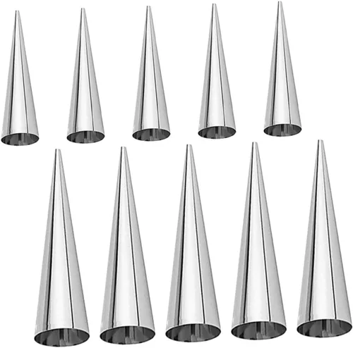 COLLBATH Juego de 10 moldes de croissant para hornear, moldes de metal fáciles de usar, para hacer croissants y crema pastelera