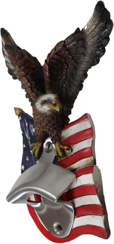 Miniatura 4 de Ebros Gift Country Patriotic USA Freedom se eleva con águila calva con alas abiertas que se posan en la pared de la bandera de EE. UU