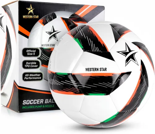 Miniatura 12 de Western Star Balón de fútbol Helix- Tamaño 3 4 5 – Pelotas de fútbol oficiales de grado de partido – Diseño atractivo y duradero
