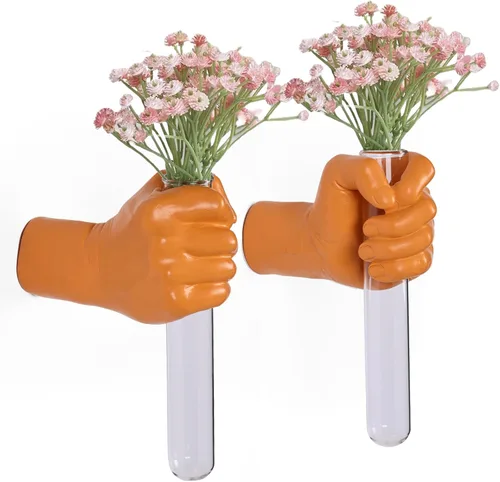 Miniatura 15 de 2 piezas de esculturas de pared, florero de manos para decoración del hogar, escultura artística de montaje en pared, estatua de arte de pared