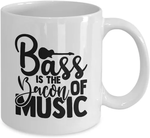 Miniatura 2 de Taza Bass Is The Bacon Of Music, regalo para amantes de la música, taza de café bajo y tocino, taza favorita del jugador de bajo, idea de regalo