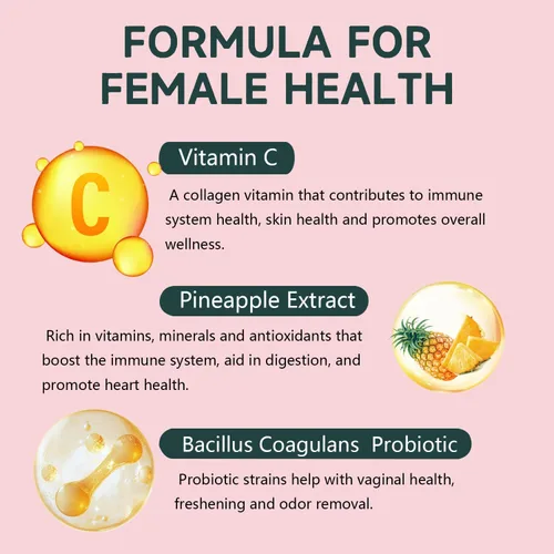 Miniatura 3 de Gomitas de equilibrio femenino prémium para el equilibrio de pH y salud vaginal, probióticos, piña hawaiana, gomitas femeninas para mujeres, área