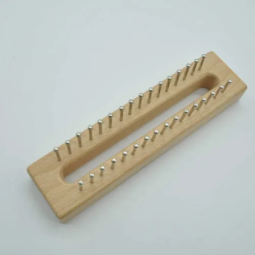 Miniatura 3 de EXCEART - Telar de tejido de madera de haya maciza con gancho de ganchillo, kit de telar ligero para tejer bufanda y manualidades fáciles de hacer