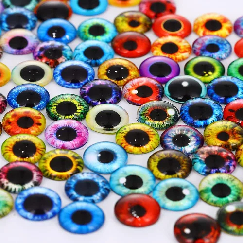 Miniatura 5 de Cabujón de cristal de ojos de tamaño mixto de 30/25/20/16/12/8/0.236 in para hacer muñecas de arcilla, esculturas, accesorios de manualidades